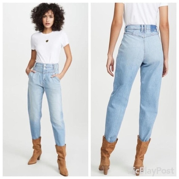 MOTHER The Pleated Popular Peg Jeans Intoxicated Light Wash 1746-259 Size 26 - Picture 8 of 8